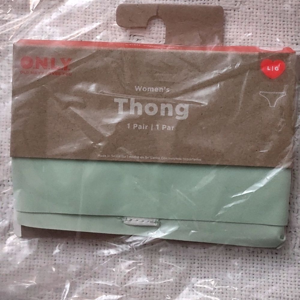 NWT Old Navy O.N.L.Y Women's Low-Rise Mint Green No-Show Thong Size L